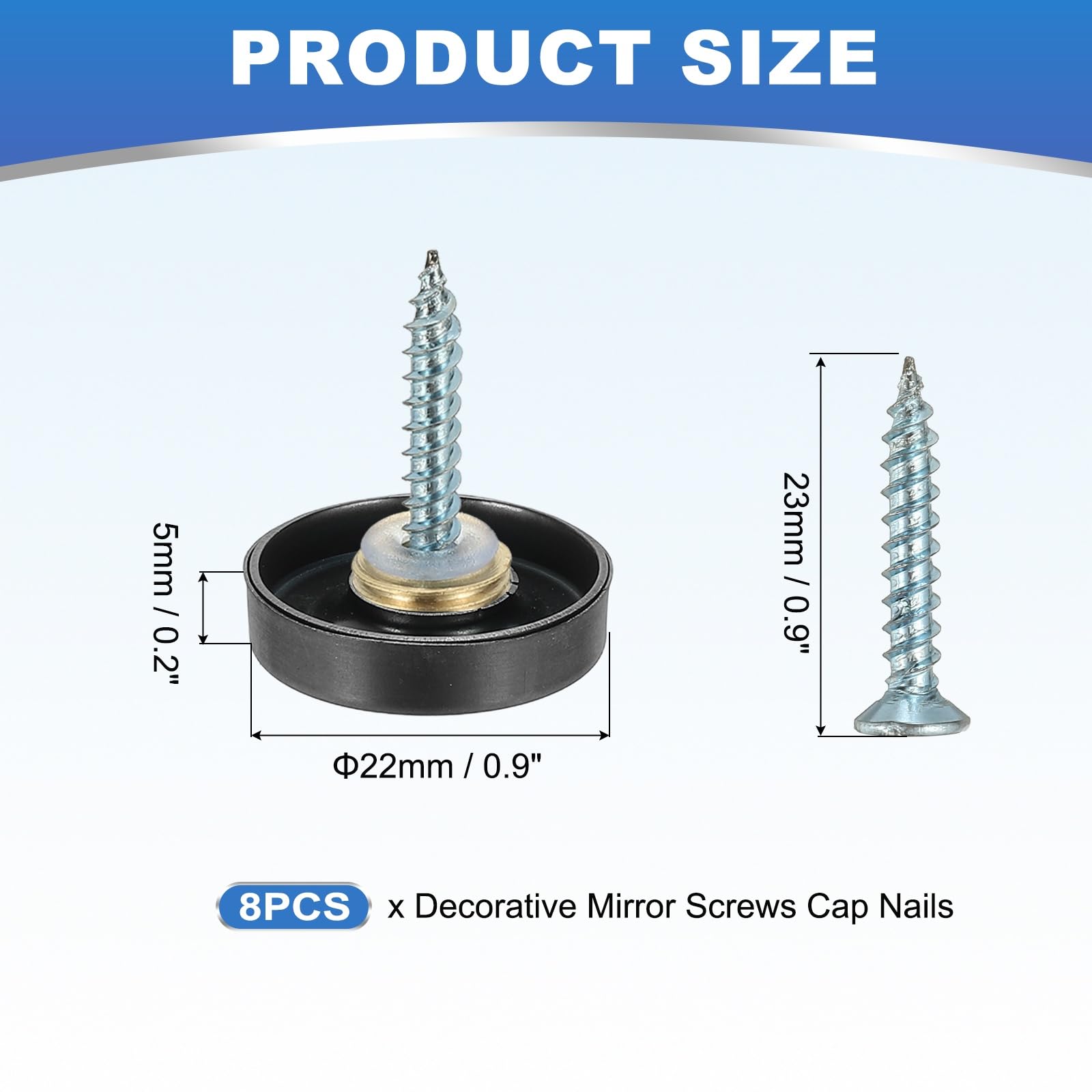 YELARXI Mirror Screws 304 Stainless Steel Decorative Caps Cover Nails Fasteners - Image 2