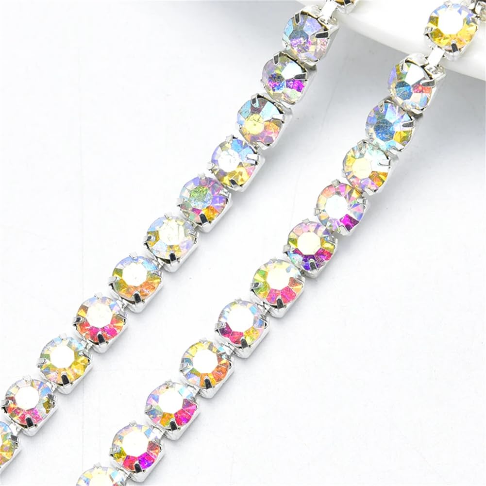 Chaîne en métal strass 8 mm à coudre pour une brillance cristal AB durable sur vos bijoux
