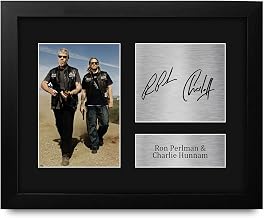 HWC Trading Ron Perlman & Charlie Hunnam Sons of Anarchy Framed Gifts Printed Signed Autograph Picture for TV Show Fans - US Letter Size