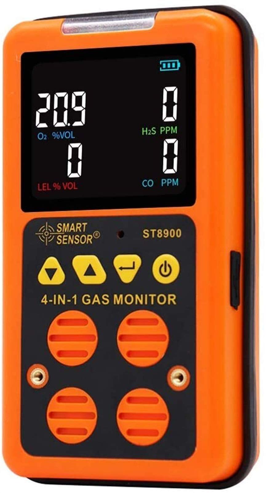 Moniteur de gaz Testeur numérique de qualité de l'air Écran LCD Couleur Alimenté par Batterie Rechargeable Analyseur de détecteur de gaz Portable 4 en 1 Commodité