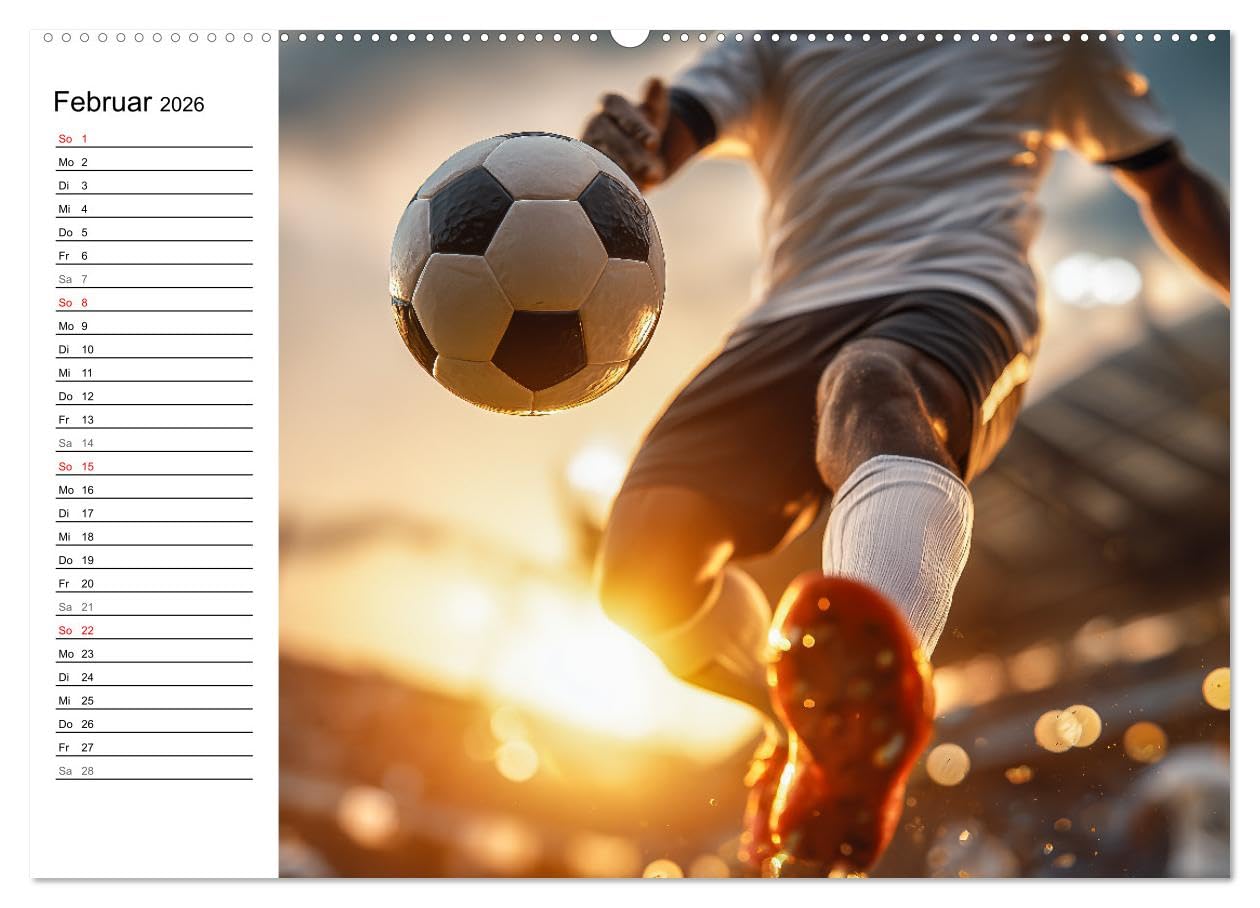 Fußball Kalender - Das Spiel unseres Lebens (hochwertiger Premium Wandkalender 2026 DIN A2 quer), Kunstdruck in Hochglanz: Fesselnde Fußballbilder ... Emotion und Liebe zum Ball. (CALVENDO Sport)