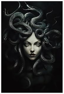 Hazzzey Medusa Greek Decorative Poster Gorgon And Snake Printing Greek Mythology Wall Art Decoration