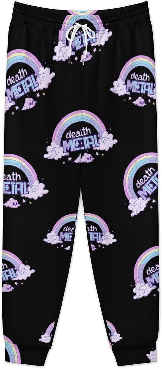 Death Metal Rainbow Men's Sweatpants Athletic Lounge Pants with Pockets Bottom
