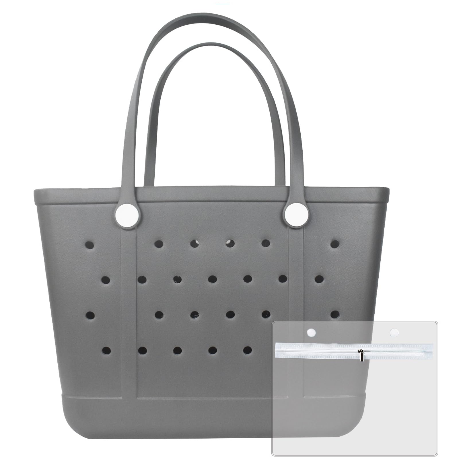 Juyeesm Medium Beach Bag, Waterproof Rubber Beach Bag, Washable Open Tote Bag Durable Tote Travel Bags for Outdoor Sport