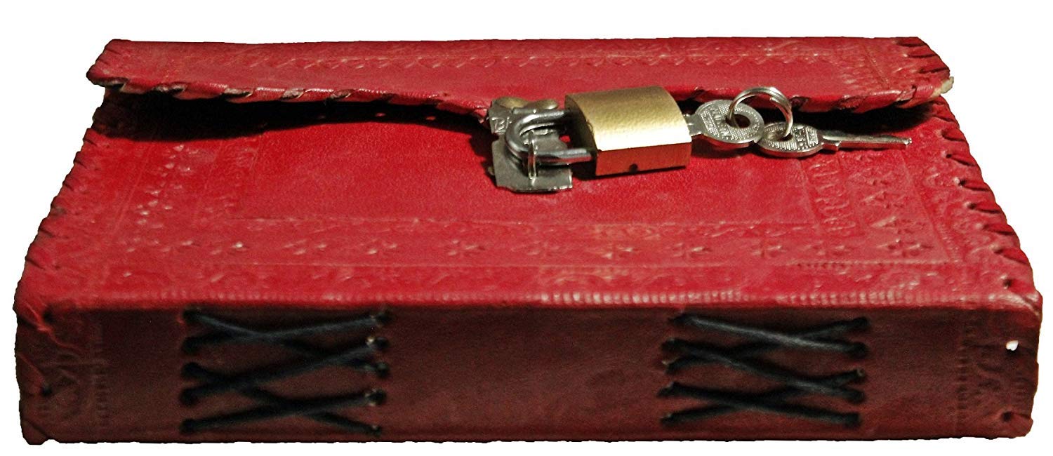 Leder-Tagebuch, groß, handgefertigt, Lederbindung, Vintage-Tagebuch für Damen und Herren, mit Schloss und Schlüssel, Geschenk für Kunst-Skizzenbuch, Reisetagebuch und Notizbücher zum Schreiben