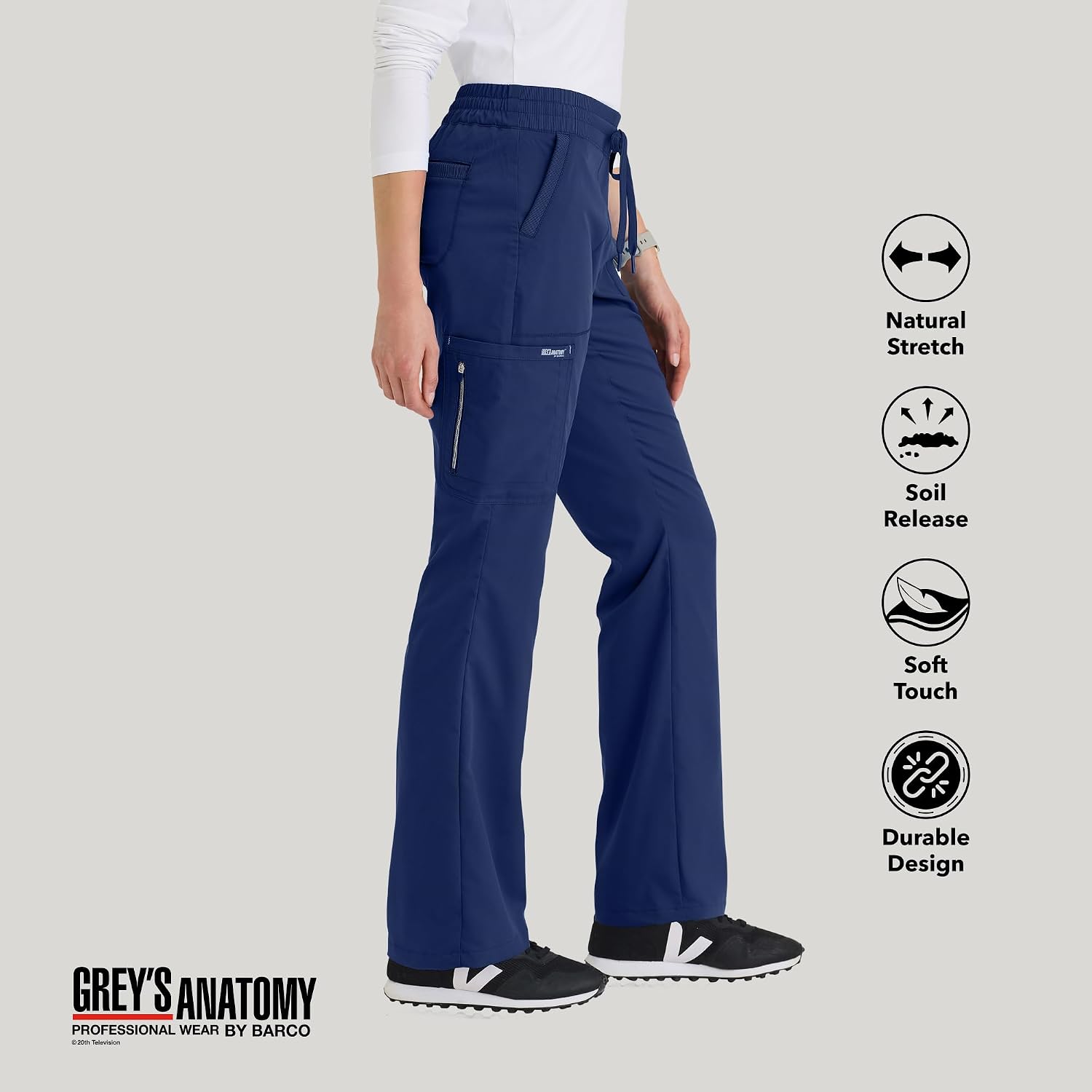 BARCO Grey’s Anatomy Classic Erin Scrub Pant for Women – 5 Pockets, Natural Stretch, Soil Release, Super-Soft Finish