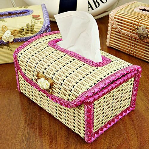 Bargain World Bamboo Tissue Boxes Handmade Facial Napkin Cover Holder Car Living Room Toliet Paper Case