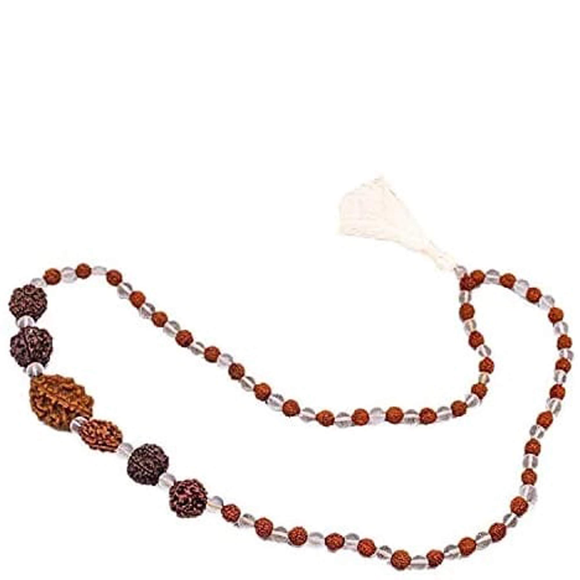 BETTERTHAN EXPECTED 2,3,4,5,6,7 Mukhi Lord Shiva Crystal & rudraksh Beads mala Wooden 2, 3, 4, 5,6, 7 Mukhi Beads 16-20 mm Mala Rudraksha Crystal Japa Mala Necklace-image-49