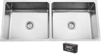 SILVER LINE DOUBLE BOWL STAINLESS STEEL SINK LOW RADIUS 43