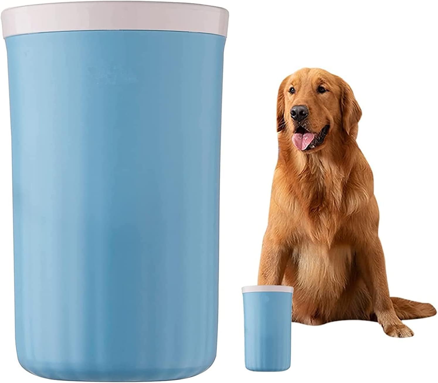 ELECDON Dog Paw Washer, Dog Foot Cleaner, Portable Paw Cleaner for sized Dogs with Soft Silicone Bristles, Dog Foot Washer for Dog and Cat Grooming with Muddy Paws(Blue))