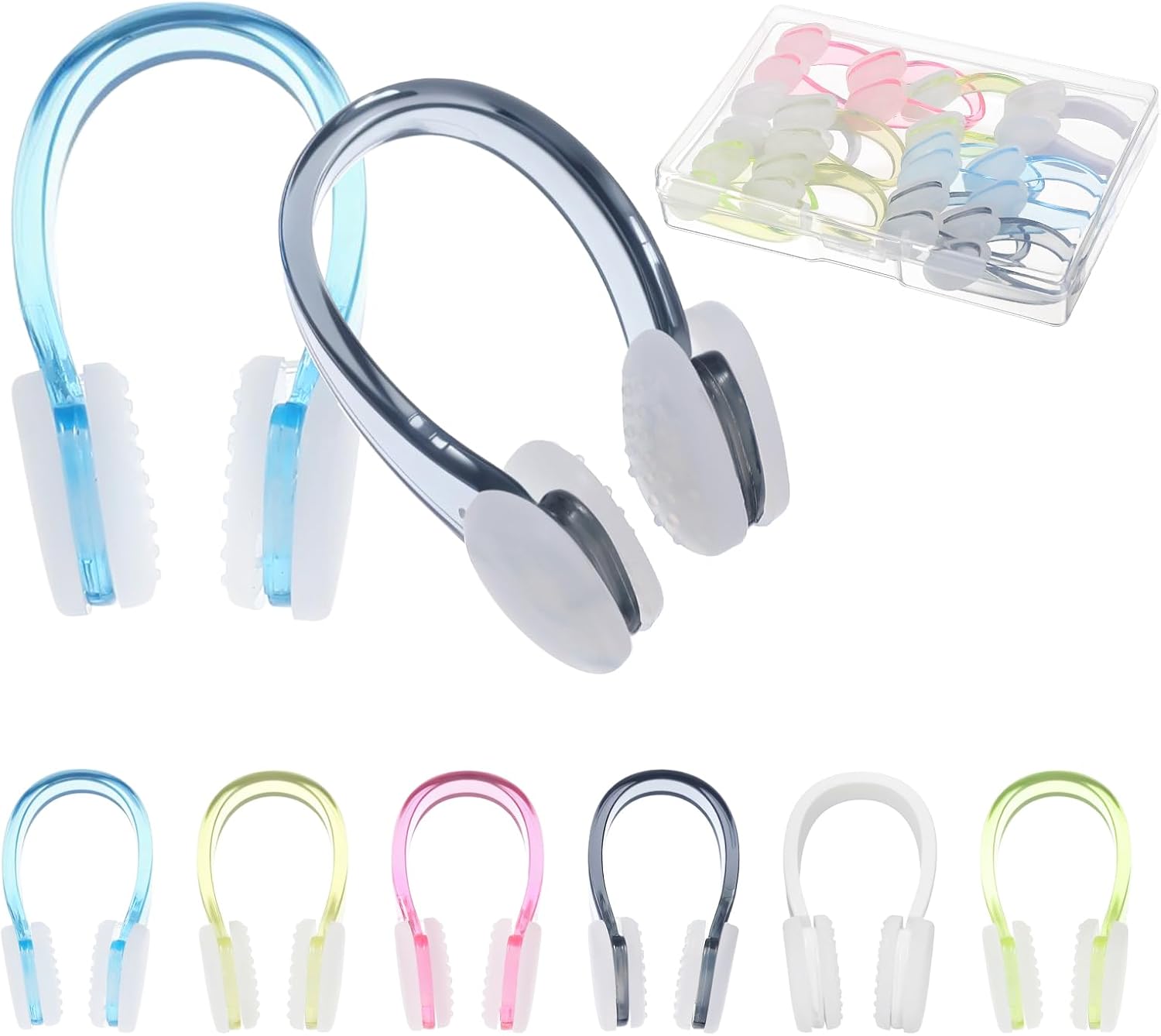 10 PCS Nose Clip Swimming Bright Colors Swim Nose Plug Waterproof Swimming Noseclip Silicone Gel Swim Noses Plugs Diving Water Sports Must Haves for Adults Kids Children Aged 7+