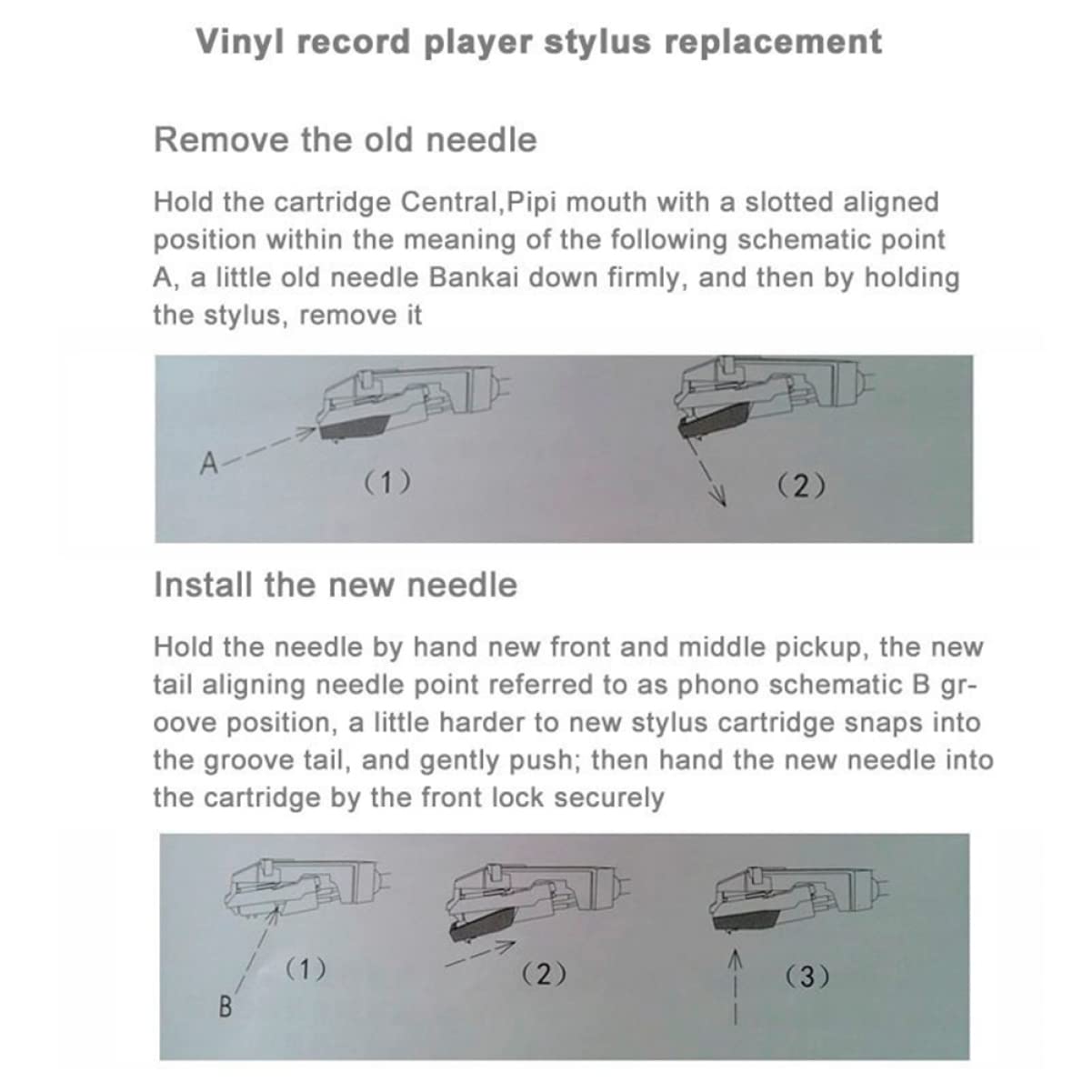 Abaodam 2 Set Di Puntine Per Giradischi Vintage Facili Da Installare Diamanti Di Alta Qualità Per La Sostituzione Del Suono Del Giradischi 2 Pezzi*2