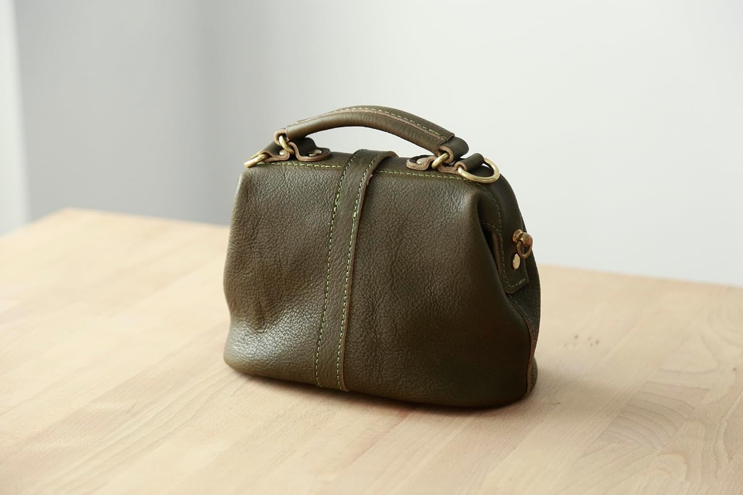 Soft Leather Doctors Bag- Doctor Style Bag, Leather Purse, Off Shoulder Bag, Monogram Leather Bag, Every Day Carry large