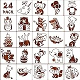 【Plantillas de dibujo de animales únicas de 24 piezas】Obtendrás 24 plantillas de dibujo de animales de plástico grandes, el tamaño es de 5,9x5,9 pulgadas/ 15x15 cm. Las plantillas de dibujo tienen diferentes patrones de recorte de animales, que son vívidos y lindos, para satisfacer sus necesidades Todo tipo de necesidades artesanales; puedes dibujar hermosas pinturas con esta plantilla de dibujo.