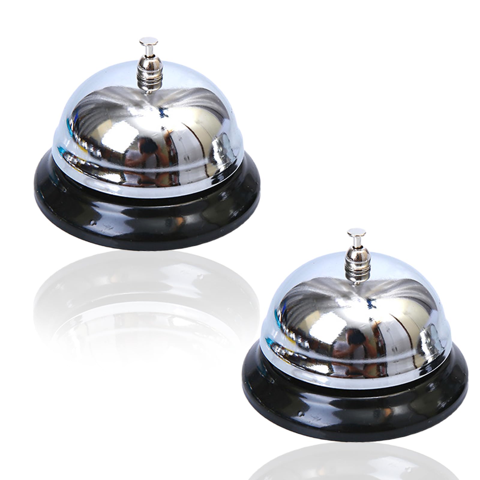 2Pcs Campanello Da Tavolo Metallico Lucido - Per Reception Hotel, Ristorante - Foto 9