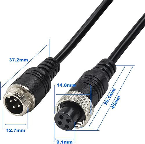 Miniatura 7 de Lonlonty Cable de cámara de 4 pines con cubierta de tubo de corrugado, cable de extensión de aviación de 4 pines, cable de video de 4 pines para