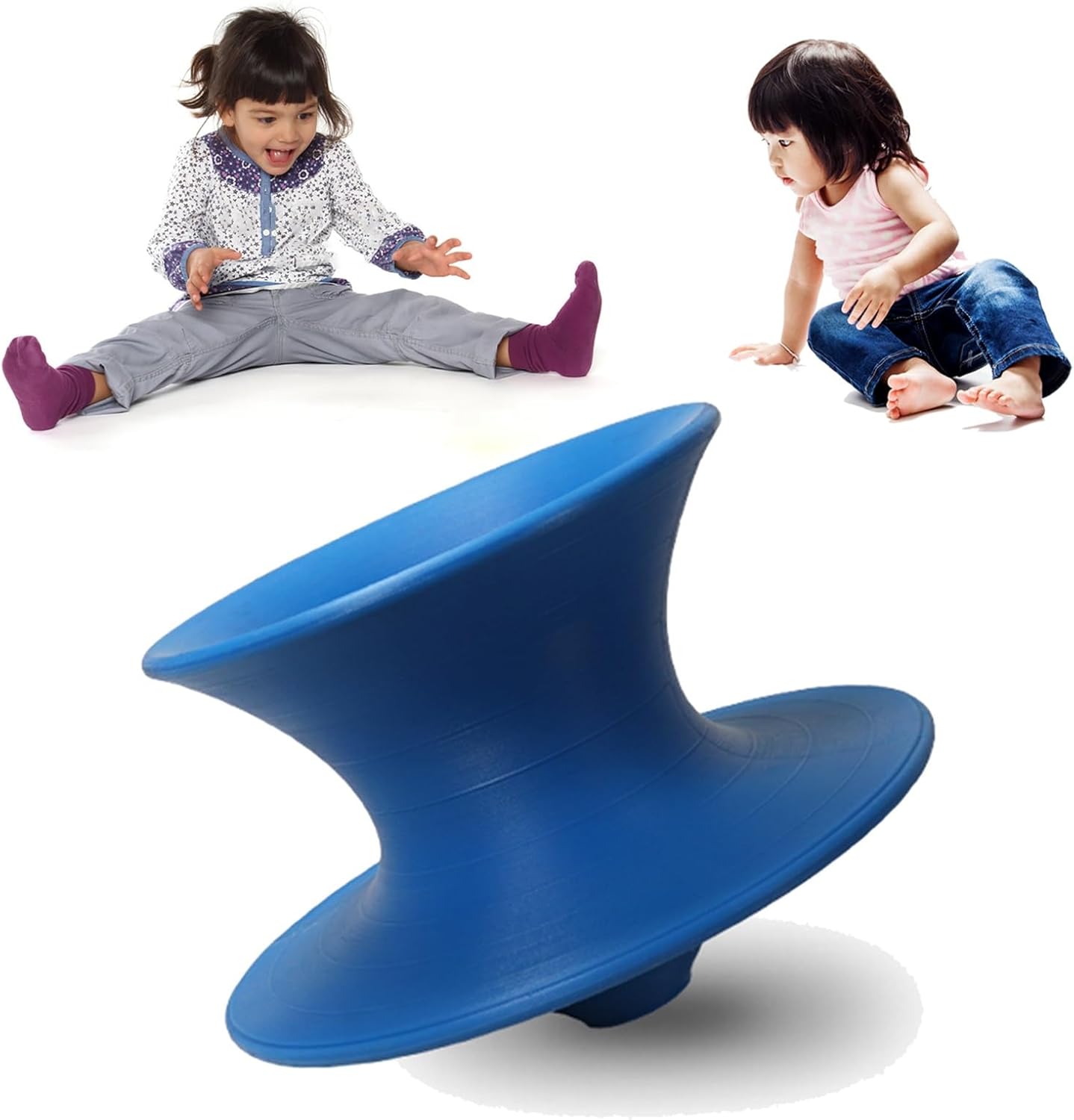CMYUN Small Swivel Gyro Chair for Kids Sensory, Indoor Outdoor Furniture Sensory Toy Chair, Rotate Freely Round Spinning Stool, for Sense Training (Color : Blue)
