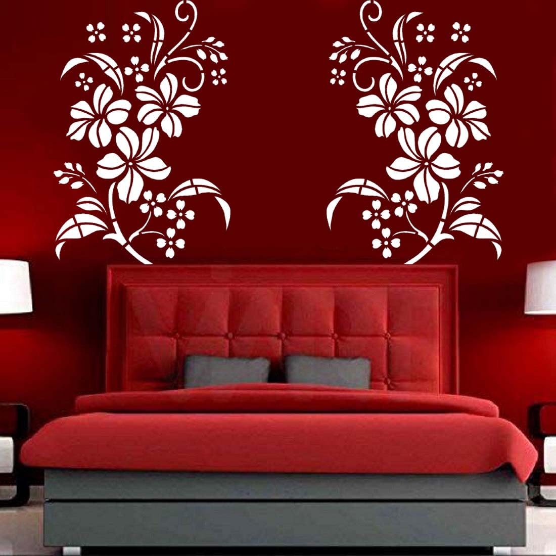 PARDECO 662 Flower Design Stencils for Wall Painting (Size:- 16X24 Inch), DIY Wall Painting Stencil - Reusable Wall Stencil - Stencil Pattern Suitable for Any Wall & Furniture Decoration