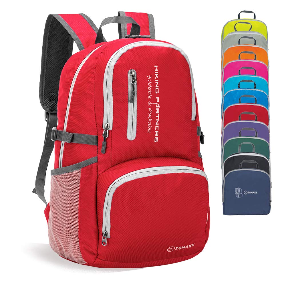ZOMAKE Lightweight Foldable Backpack, Small Unisex Nylon Daypack, Water