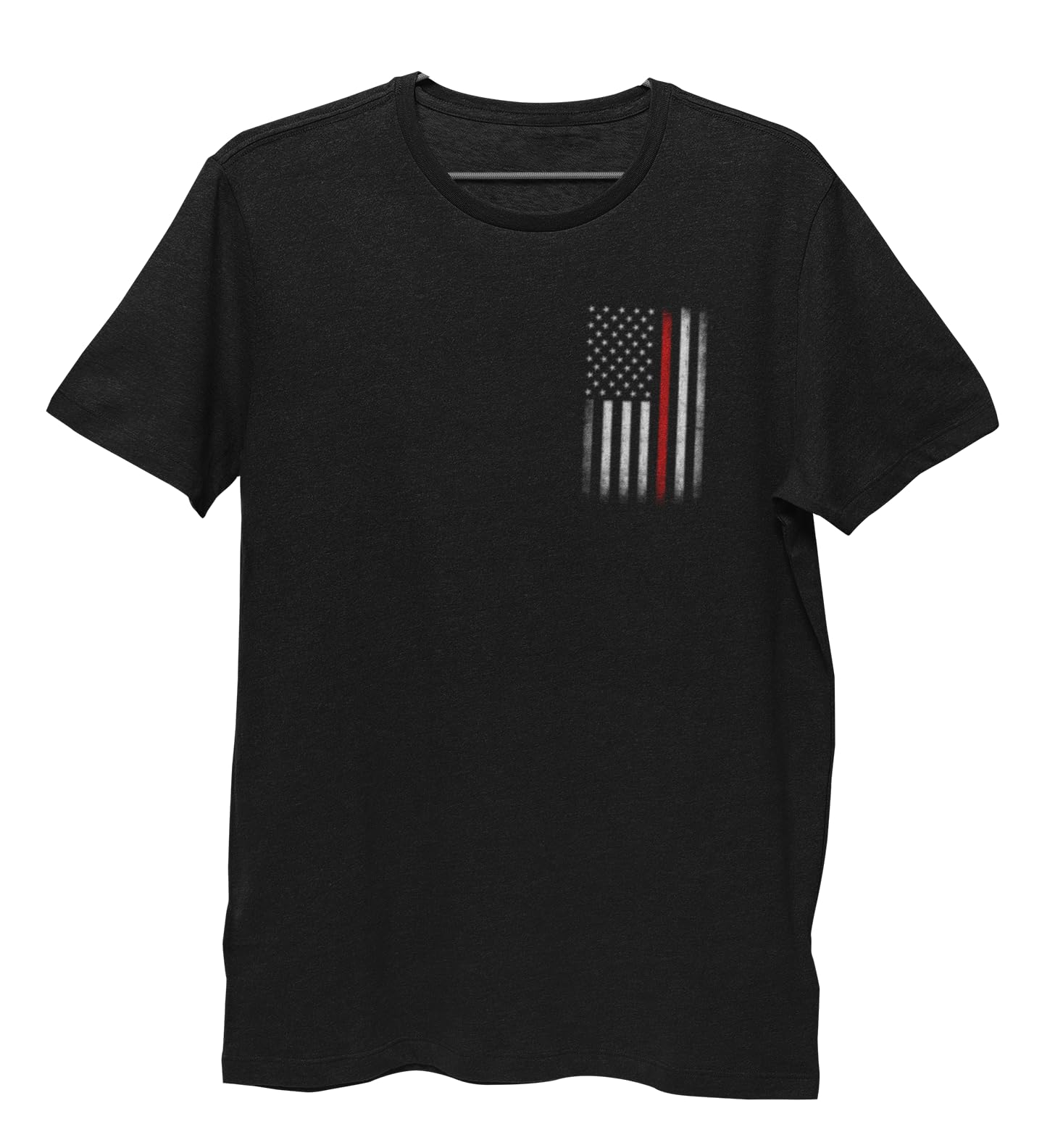 NYC FACTORYMen's Thin Red Line Flag Tee American Patriot Firefighter Support Shirt
