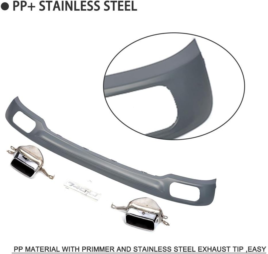 Rear Diffuser Bumper Lip + Exhaust MufflerTip fits for BMW 7 Series F01 F02 730i 2010-2012