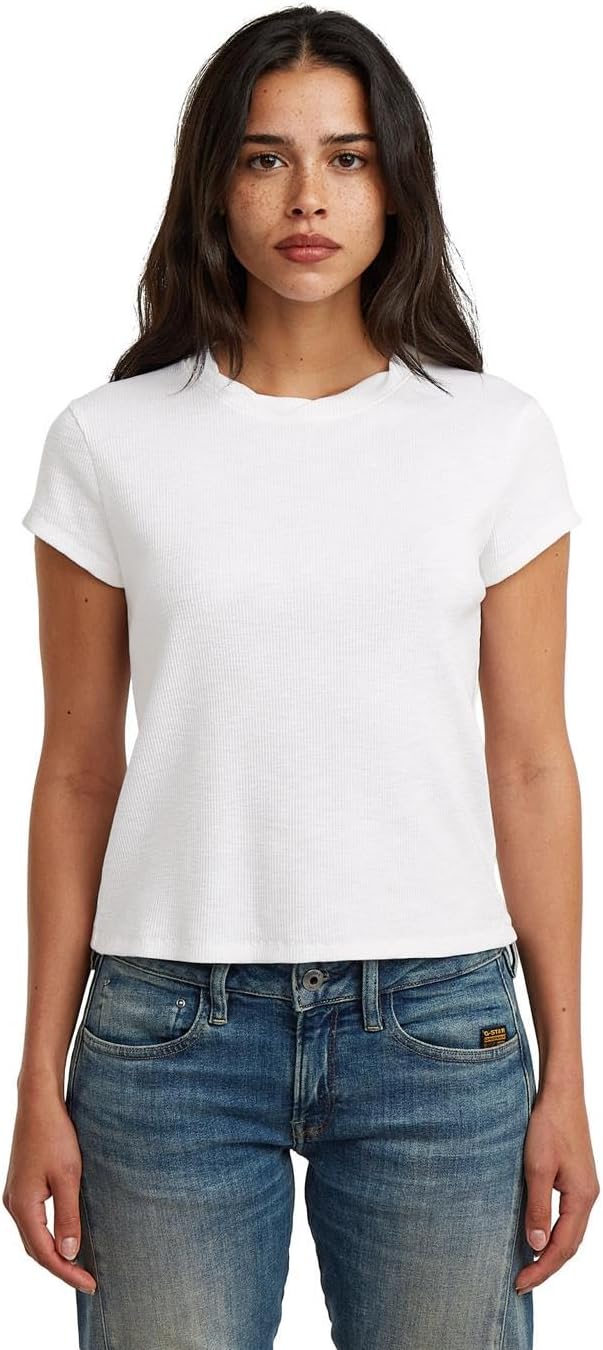 G-Star Women's Structured Baby r t wmn, size: M, color white