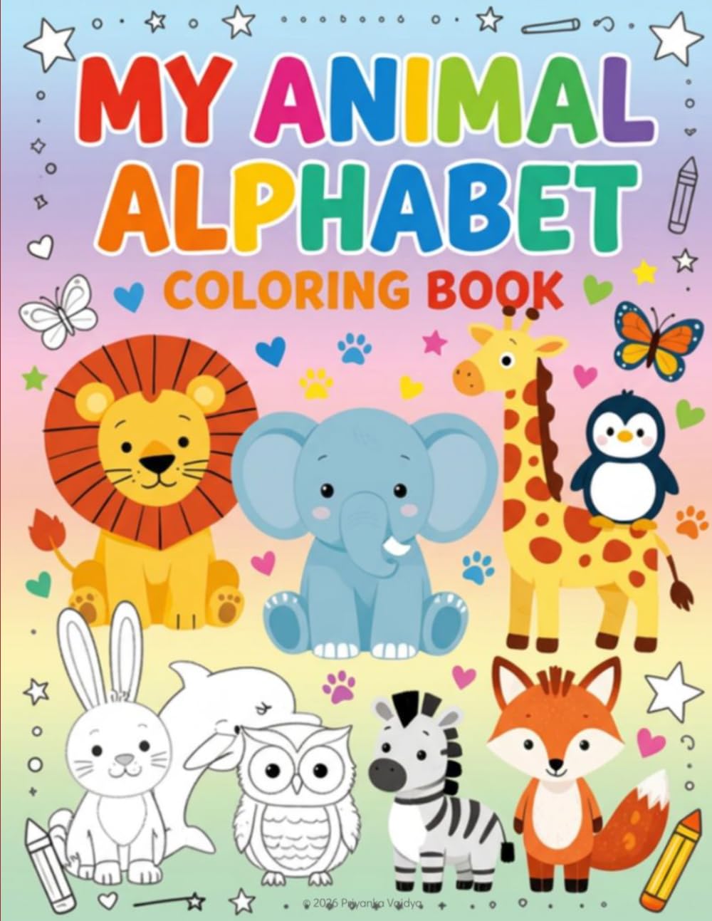 A to Z Animal Coloring Book for Kids: Fun Alphabet Learning Coloring Pages for Preschool & Kindergarten Children