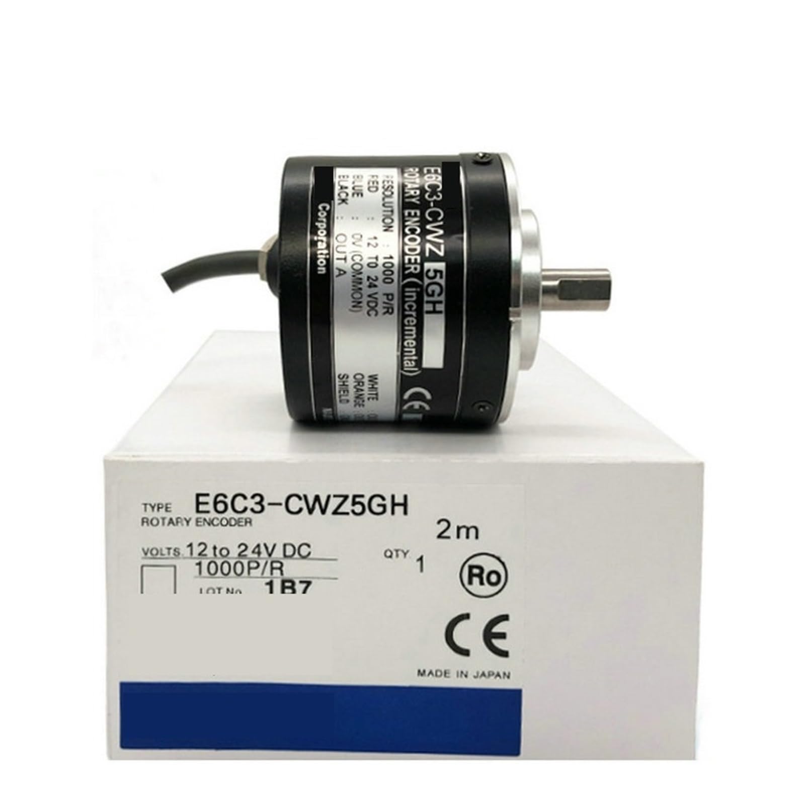 Encoder Rotatorio, E6C3-CWZ5GH / CWZ3XH Incremental Resistente De 50 Mm De Diámetro. Codificador Rotatorio 100 200 360 500 600 1000 1024 2500 PPR(E6C3-CWZ5GH,2000PPR)