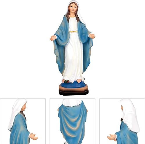 Miniatura 4 de Estatua generosa de la Virgen María, estatuas benditas de Nuestra Señora de Lourdes, figuritas de resina de la Virgen María de 8.5 pulgadas, regalos