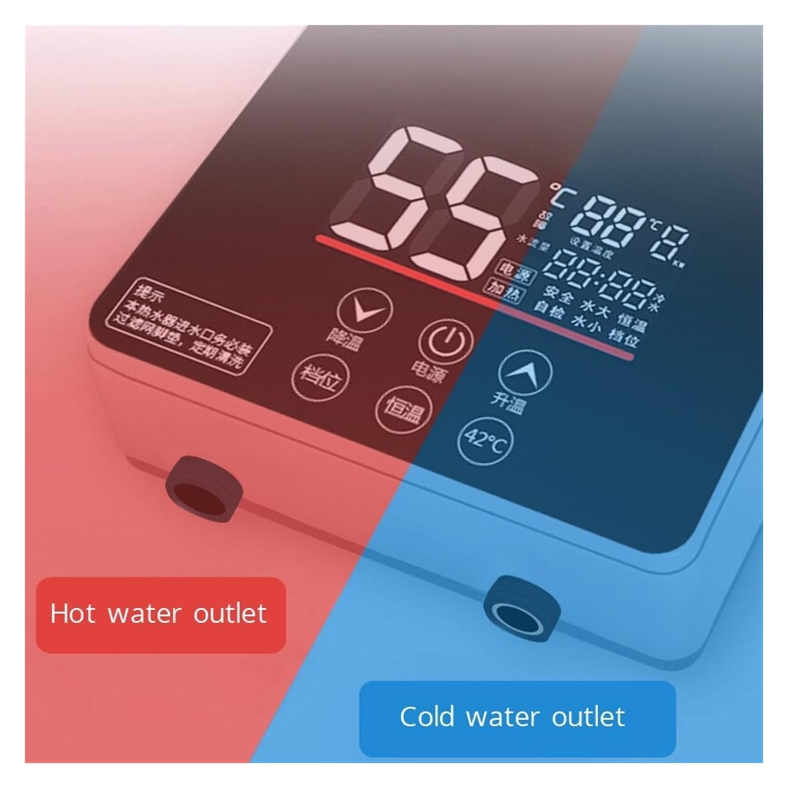 Przenośny Elektryczny Podgrzewacz Wody O Mocy 6000 W. Natychmiastowe Ogrzewanie Stała Temperatura. Łazienka Z Prysznicem W Gospodarstwie Domowym. Oszczędność Energii Łatwy w użyciu(Blauw)