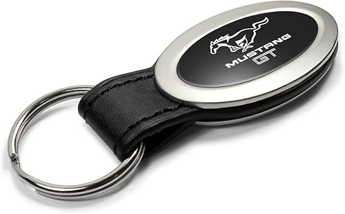 Miniatura 2 de Au-TOMOTIVE - Llavero ovalado dorado para Ford Mustang GT (negro), Negro -