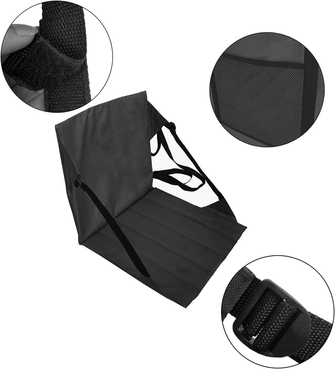 Folding Stadium Seat Cushion, Lightweight Portable Oxford Bleacher Pad with Storage Pocket, for Outdoor Camping, Picnic, Sports