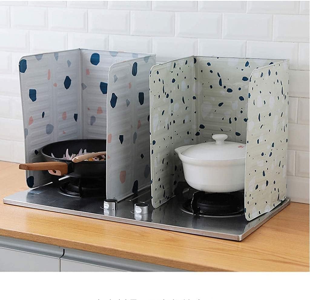 Kitchen Splash Oil Baffle Splatter Shield Guard, Aluminum Foil Splatter Screen for Frying, Oil Splash Insulation Board (Color : A)