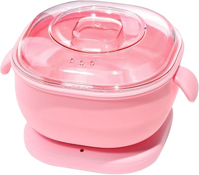 Electric Non-Stick Candle Wax Melter Pot,Portable Electric Wax Heater,Hair Removal Wax-Melt Machine,400 ml Capacity,Foldable Silicone Pot,for Melting Wax Blocks and Local Hair Removal
