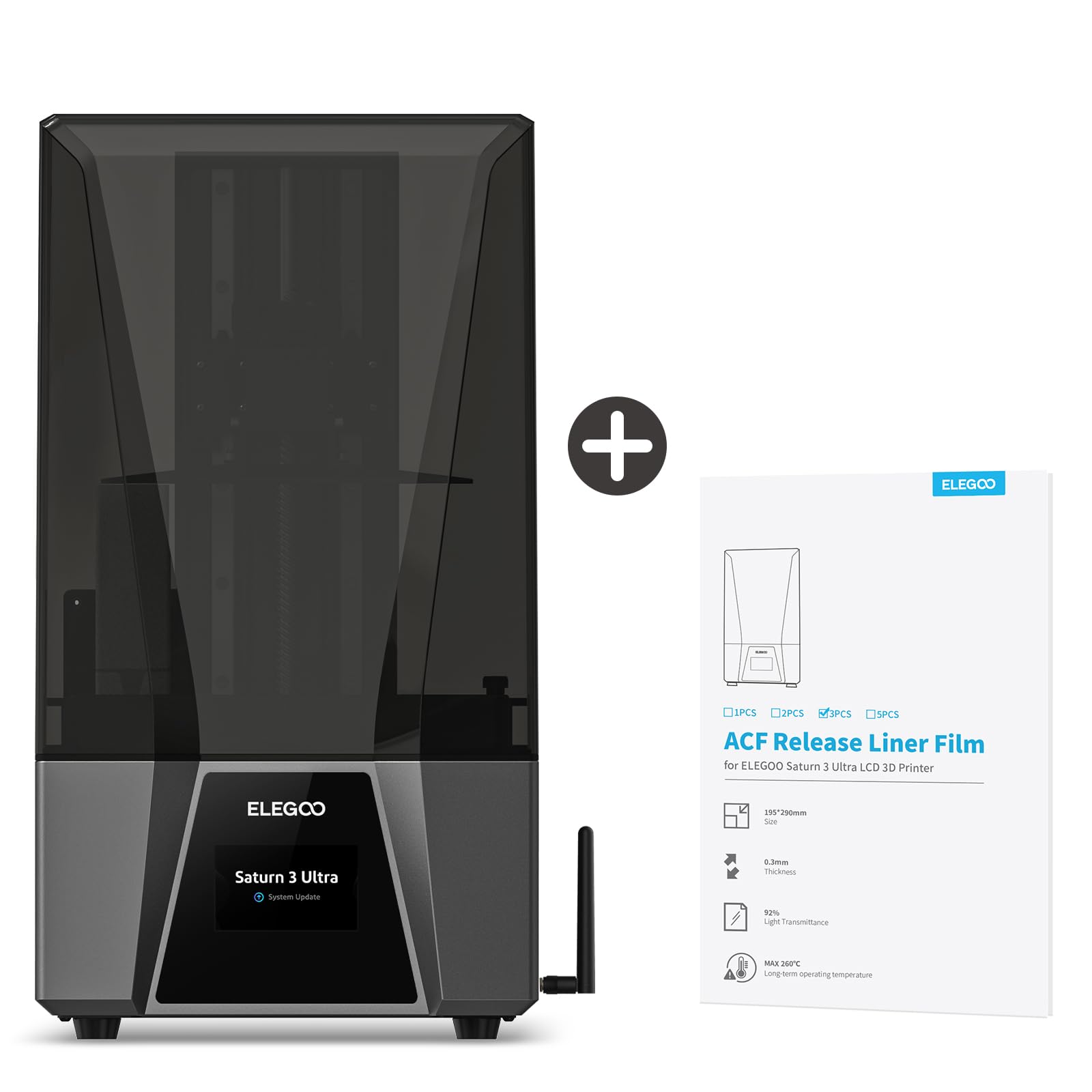 ELEGOO Saturn 3 Ultra 12K MSLA 3D Printer and LEGOO 3 PCS ACF
