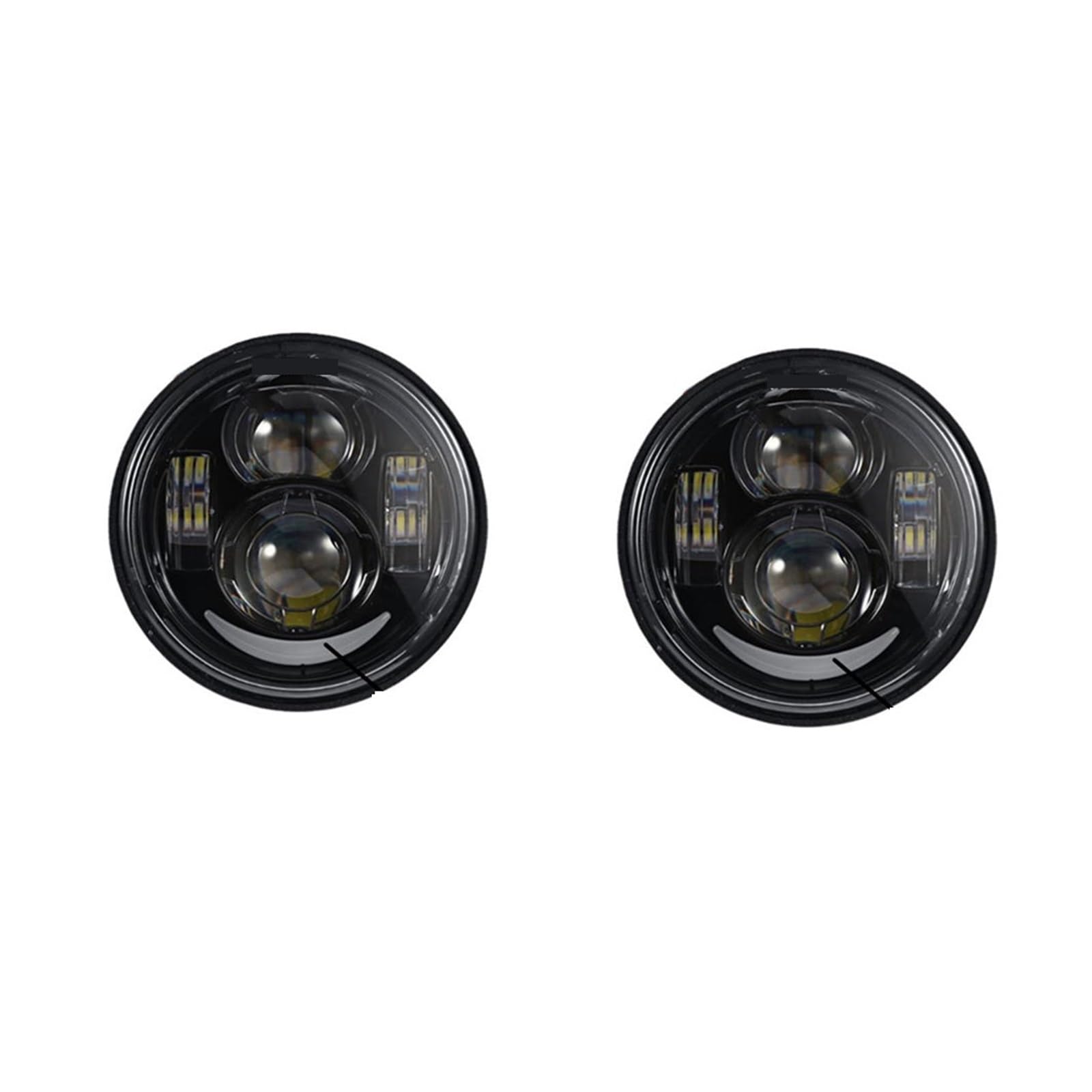 UJMLQVPXR 4.65 Inch Head Lights Compatible With Dyna Fat Bob Black Compatible With FXDF Dyna Fatbob Led Motor Projector(Black with DRL)