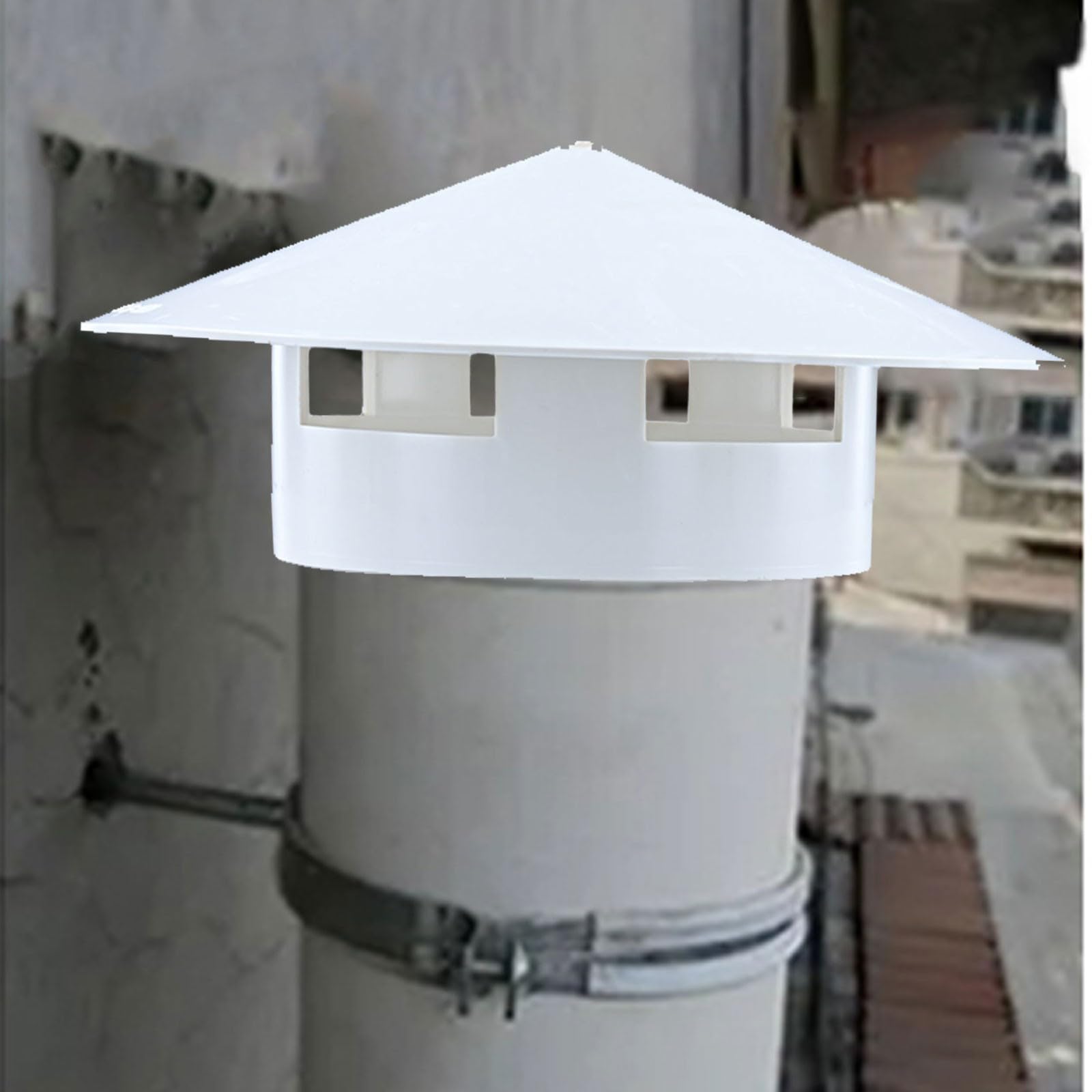 KGLHJDY PVC Roof Ventilation Cap with Stylish Dome Design for 75-160mm Pipes, for Chimney and Duct Vents, White