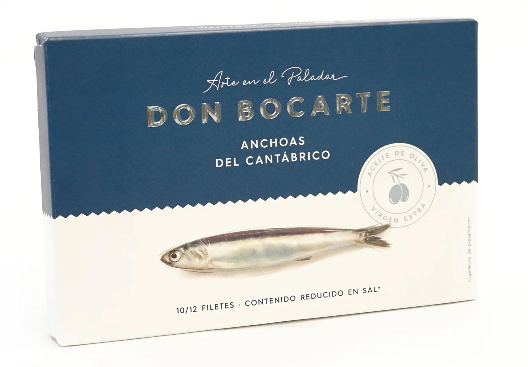 Don Bocarte Cantabrian Anchovies in Extra Virgin Olive Oil – 100g (3.5 oz) – 10/12 Fillets – Premium Spanish Anchovies