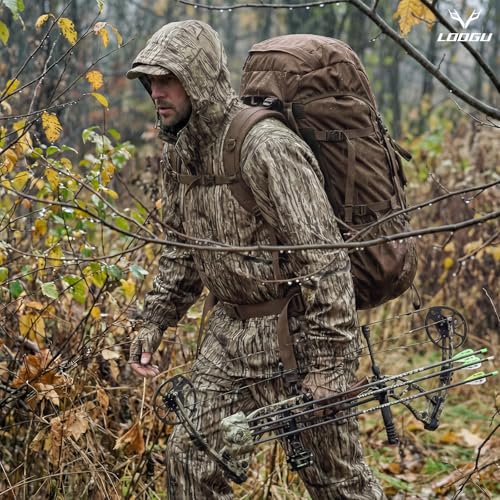 Image of LOOGU Men's Rain Suit - Rain Gear for Men Waterproof, Lightweight Rain Coat, Breathable Mens Rain Jackets Hood and Pants