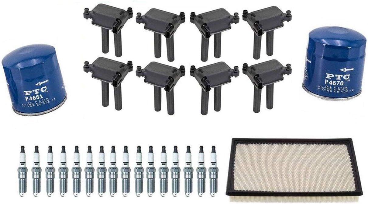 Ignition Coils Spark Plugs & Filters Tune Up Kit for 06-08 Ram 1500 5.7L