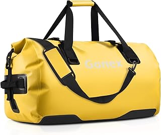 Bolsa de lona impermeable Gonex, bolsa seca para kayak de viaje con tapa enrollable de 40L/60L/80L | PVC 600D resistente, bolsillo húmedo, bolsillo de almacenamiento interior extraíble, transporte de hombro y mano, remo, camping, motocicleta