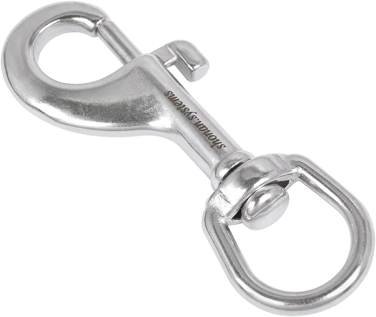 SHONAN 3.5 Inch Swivel Snap Hooks, 2 Pack Single Ended Flag Clips, Marine Grade Stainless Steel Bolt Snaps for Diving/Keychain/Dog Leash/Camera Strap/Clothesline and More