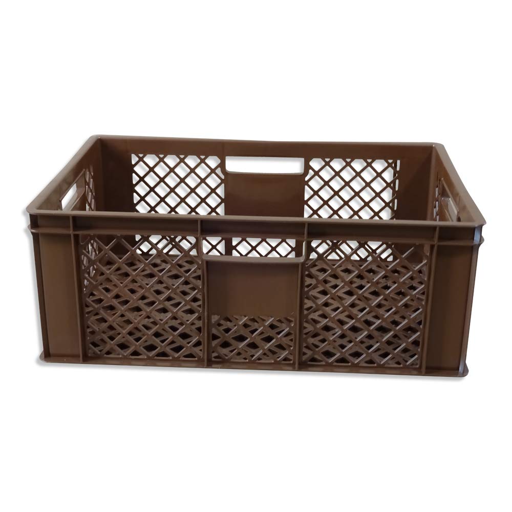 kanister-vertrieb® 5er SET Bäckerkisten 600x400x230mm, Bäckerkiste, Brotkiste, Brotkörbe, Brötchenkiste, Aufbewahrungsbox offen, 60x40x23cm, Stapelbehälter, Eurobehälter, Stapelkisten braun