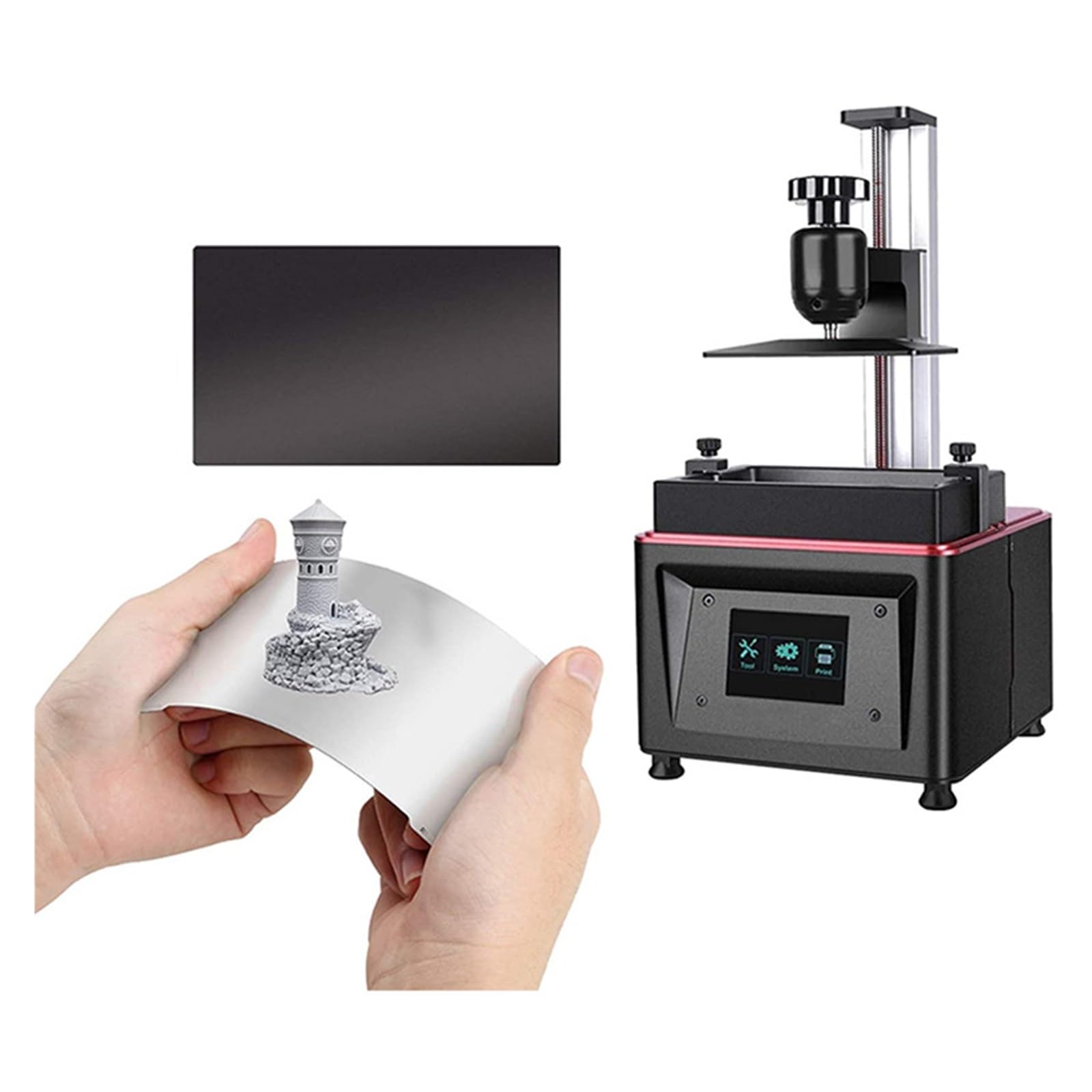 1 Stks 3D Printer Onderdelen Verenstaal, Verenstaal Flexibele Bouwplaat Plaat Magnetische Basis, For UV Hars Afdrukken LCD 3D Printer Anycubic Photon/Elegoo Mars (Size : 168x90mm