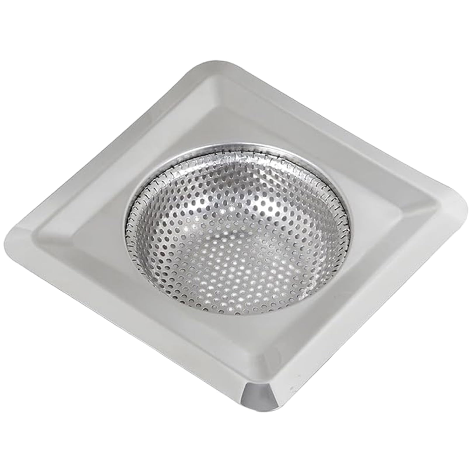 Sink Drain Strainer, 4.3 Inch Square Stainless Steel Sink Strainer Basket, Fine Mesh Drain Hair Catcher for Kitchen Bathroom Basket for Kitchen