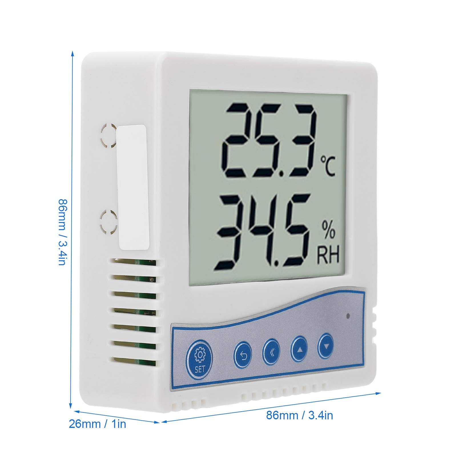 HT607 Temperature Humidity Meter High Precision Digital Hygrometer with Ambient, Relative Humidity, Dew Point, Wet Bulb Thermometer, Min/Max Hold, LCD Backlight with Cover Protector