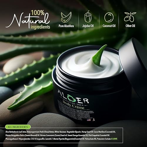 Miniatura 2 de Moisture Milk - Crema corporal multiusos unisex, hidratante facial y corporal para piel seca, aloe vera puro, aceite de semilla de ricino, aceites