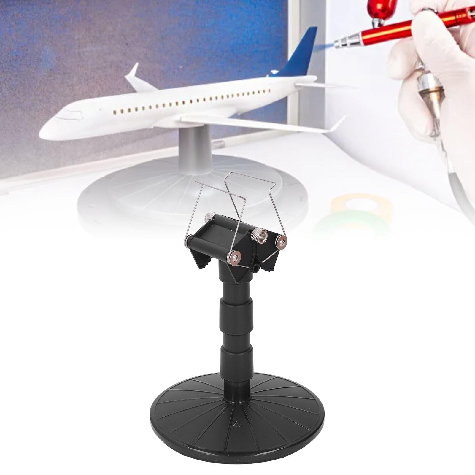 Adjustable Springs Spray Painting Stand, Adjustable Height Sturdy Elevated Design 360 Degrees Rotating Paint Stand for Model Car Airplane