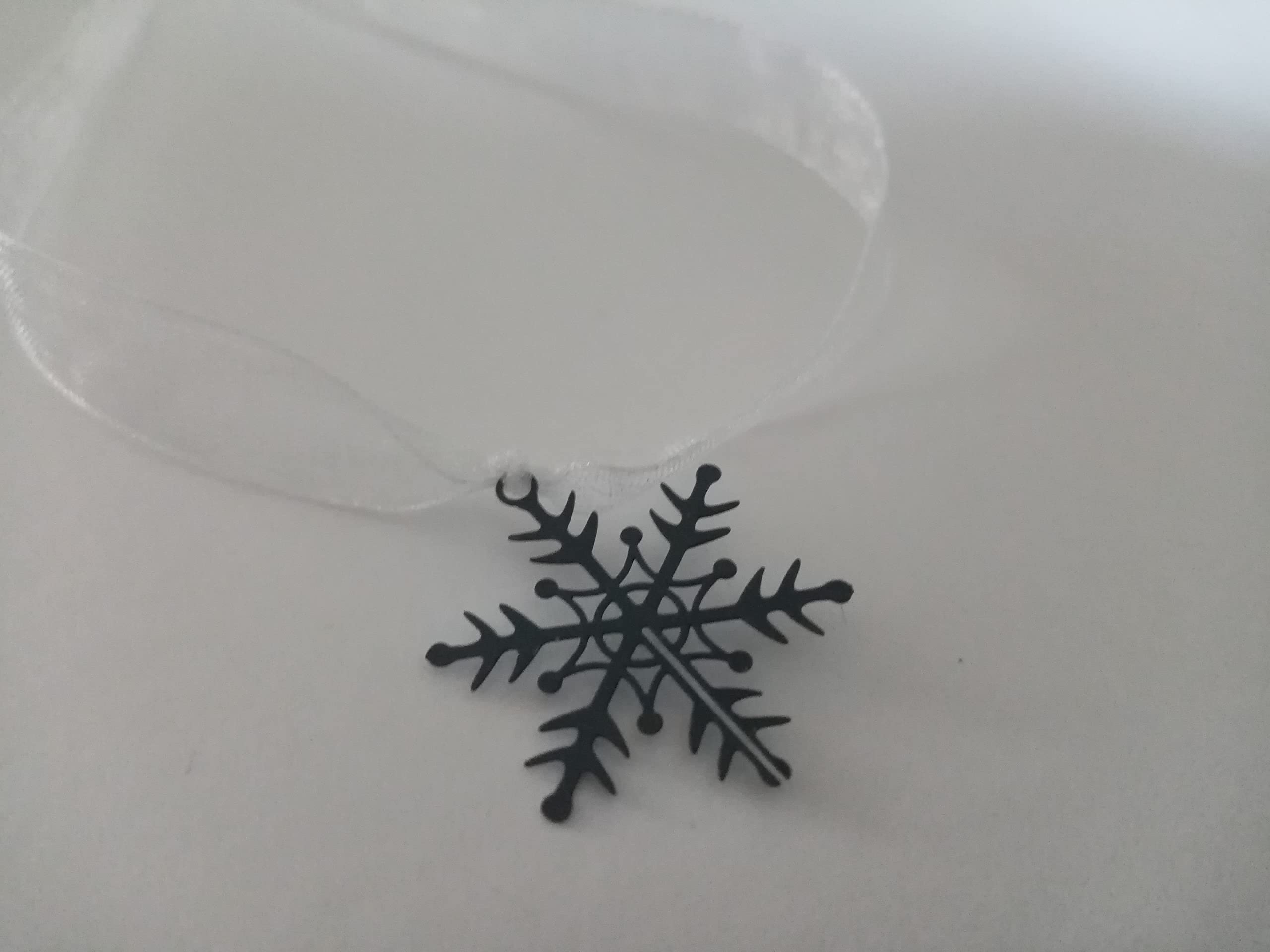 Blue And White Deep Blue Snowflake Napkin Ties 6Pk Christmas Charm Table Decor