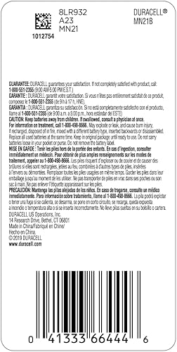 Miniatura 2 de Duracell - 2123 pilas alcalinas, larga duración, 12 voltios, batería especial para uso en el hogar y el negocio